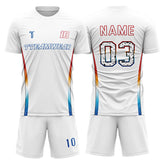 Iridescent Custom Team Adult Youth White Soccer Jersey Set