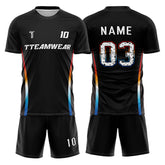 Iridescent Custom Team Adult Youth Black Soccer Jersey Set
