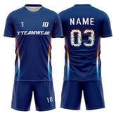 Iridescent Custom Team Adult Youth Blue Soccer Jersey Set