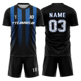 Blue Stripes Custom Team Adult Youth Soccer Jersey Set