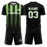 Green Stripes Custom Team Adult Youth Soccer Jersey Set