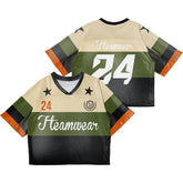 Custom Khaki Green Oversized Football Jersey Street Fashion T-shirt