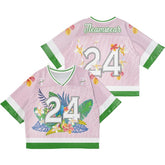Custom Pink Floral Oversized Football Jersey Street Fashion T-shirt