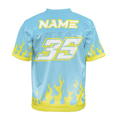 Custom Speed Flame Oversized Football Jersey Street Fashion T-shirt