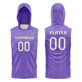 Violet Hooded Compression 7V7 Flag football Jersey 3D effect