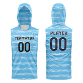Glacier Hooded Compression 7V7 Flag football Jersey 3D effect