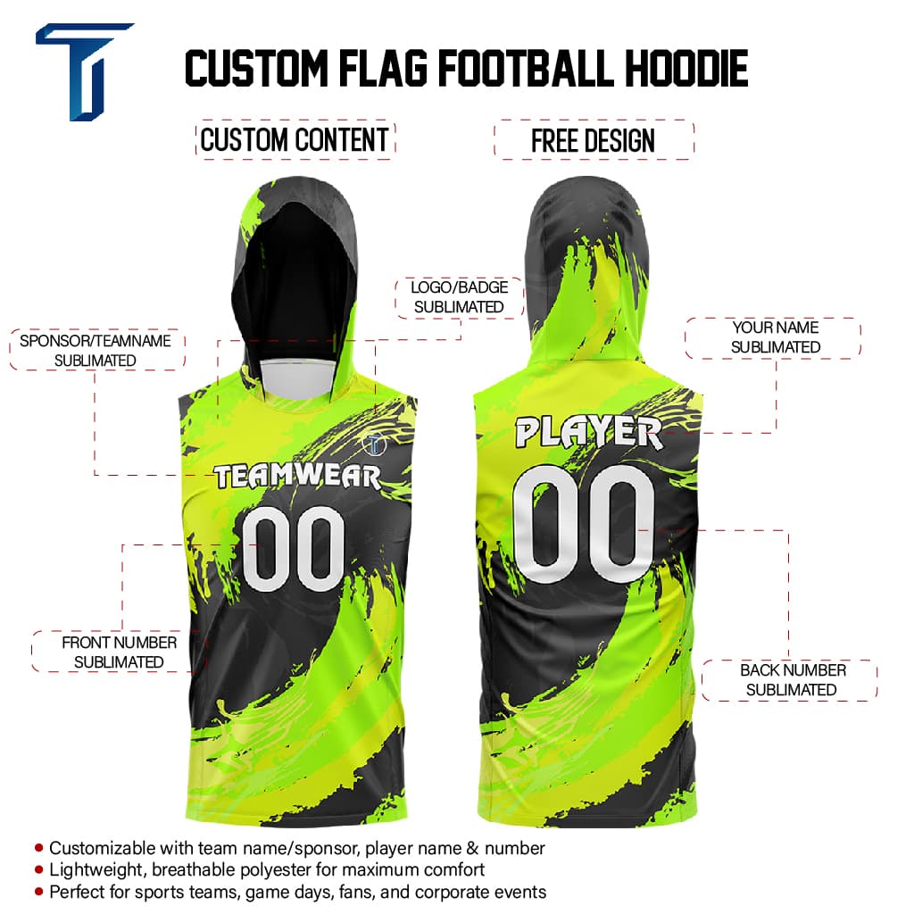 Vortex Hoodie Compression 7V7 Flag football Jersey custom content