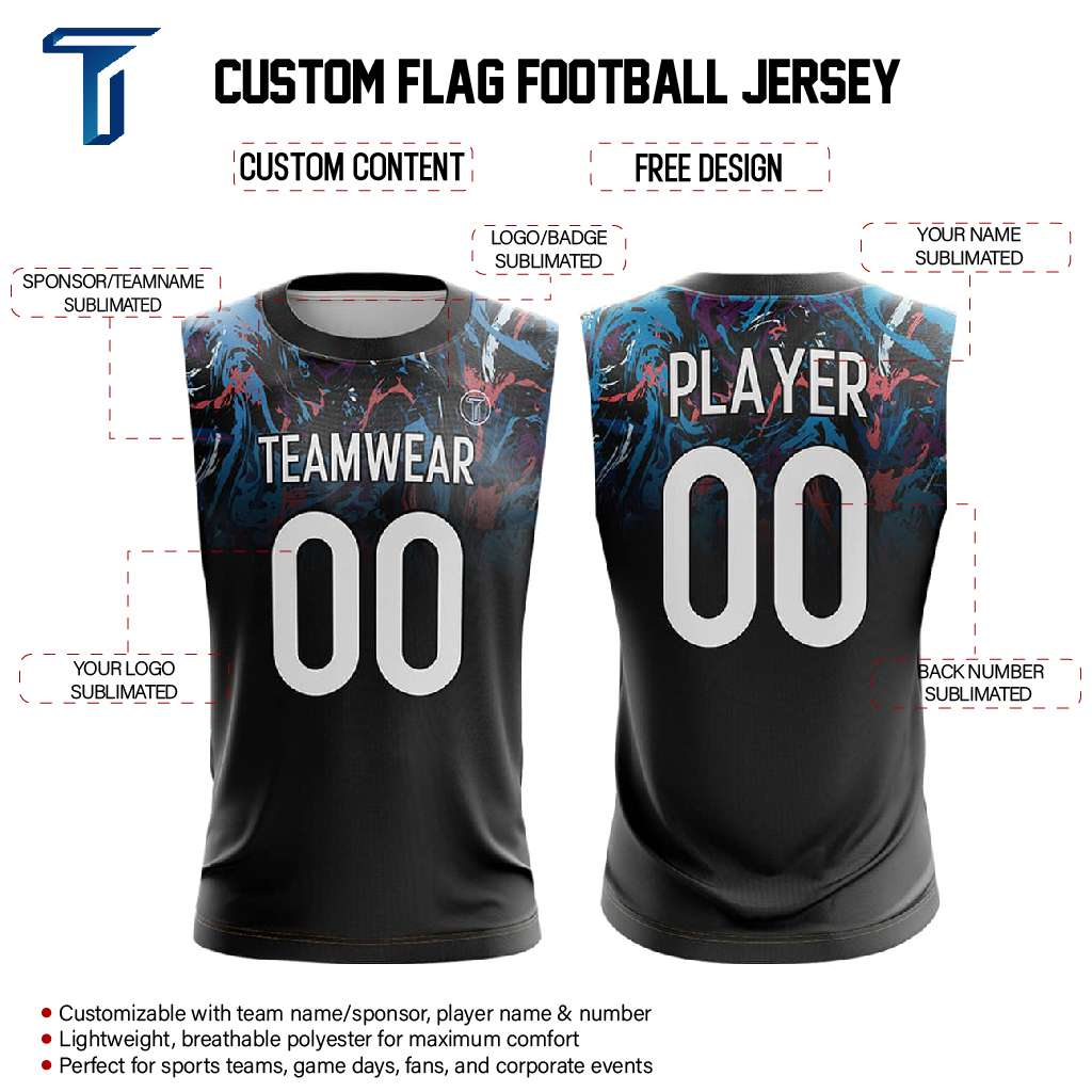 Neon Chaos Compression 7V7 Flag football Jersey custom content