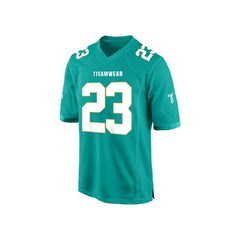 Custom Teal-White Authentic Football Jersey