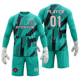 Custom Sapphire Trace Soccer Goalkeeper Jersey Set