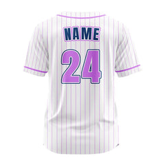 Custom Plum Red Pinestripe Button Down Baseball Jersey