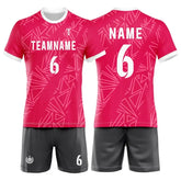Custom Rose Radial Men's Volleyball Jersey Set