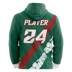 Custom Green Red-White Loose-Fit Mexico Pullover Hoodie Sweatshirt
