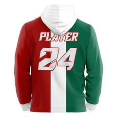 Custom Mexico Flag Loose-Fit Pullover Hoodie Sweatshirt