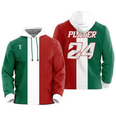 Custom Mexico Flag Loose-Fit Pullover Hoodie Sweatshirt