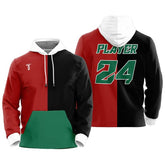 Custom Red Black Split Loose-Fit Mexico Pullover Hoodie Sweatshirt