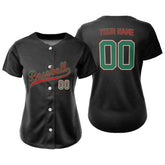 Custom Black Full Button Mexico Baseball Jersey for Women