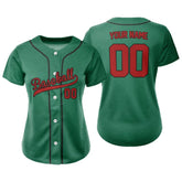 Custom Green Black Full Button Mexico Baseball Jersey for Women