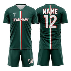 Custom Green Mexico Soccer Jersey Uniform Set