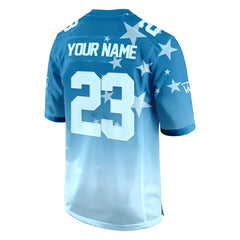Custom Blue Gradient Stars Authentic Football Jersey