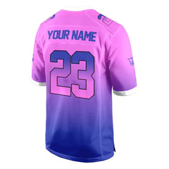 Custom Purple-Pink Gradient Authentic Football Jersey