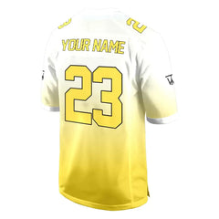 Custom Yellow-White Gradient Authentic Football Jersey