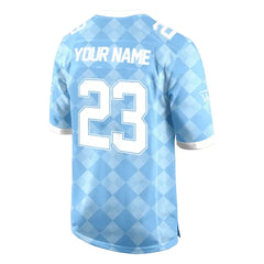 Custom Blue Checkerboard Authentic Football Jersey