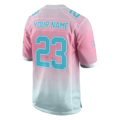 Custom Red-Teal Gradient Authentic Football Jersey