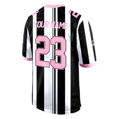 Custom Stripes Pink Authentic Football Jersey