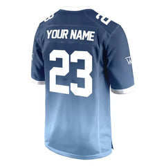 Custom Blue-White Gradient Authentic Football Jersey