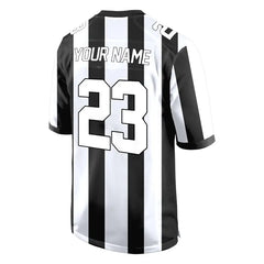 Custom White-Green Stripes Authentic Football Jersey