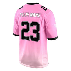 Custom Pink-Black Gradient Authentic Football Jersey
