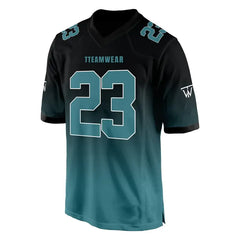 Custom Blue-Black Gradient Authentic Football Jersey