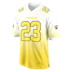 Custom Yellow-White Gradient Authentic Football Jersey