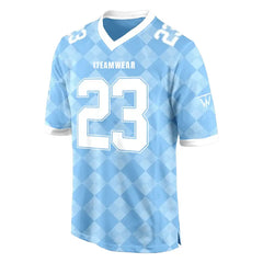 Custom Blue Checkerboard Authentic Football Jersey