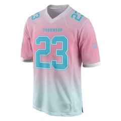 Custom Red-Teal Gradient Authentic Football Jersey