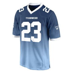 Custom Blue-White Gradient Authentic Football Jersey