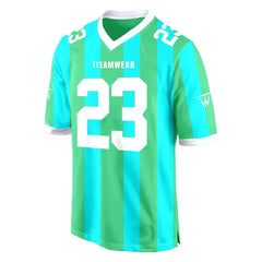 Custom Teal-Green Stripes Authentic Football Jersey