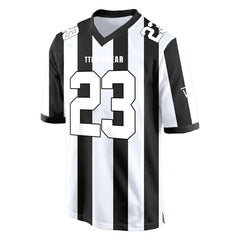 Custom White-Green Stripes Authentic Football Jersey