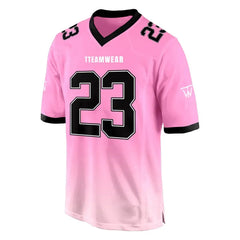 Custom Pink-Black Gradient Authentic Football Jersey