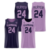 Eggplant-Periwinkle Custom Reversible Basketball Jersey