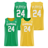 Green-Yellow Custom Reversible Basketball Jersey