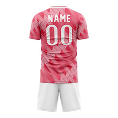 Custom Pink Strip Team Soccer Jersey Uniform Set