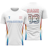 Iridescent Custom Team Adult Youth White Soccer Jersey