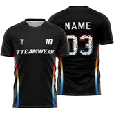 Iridescent Custom Team Adult Youth Black Soccer Jersey