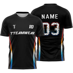 Iridescent Custom Team Adult Youth Black Soccer Jersey