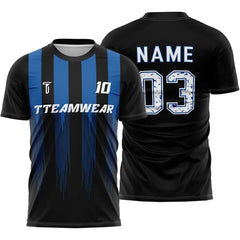 Blue Stripes Custom Team Adult Youth Soccer Jersey