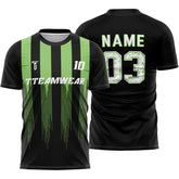 Green Stripes Custom Team Adult Youth Soccer Jersey