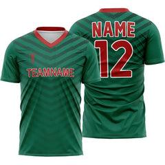 Custom Green Chevron Mexico Soccer Jersey