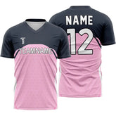 Custom Pink Polka-Dots Team Soccer Jersey